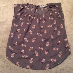 Floral print woven cap sleeve top